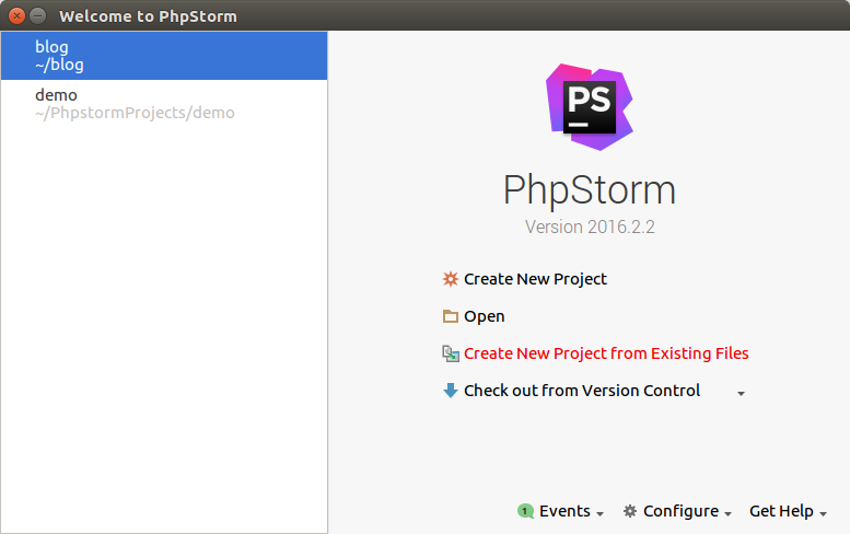 phpstorm welcome